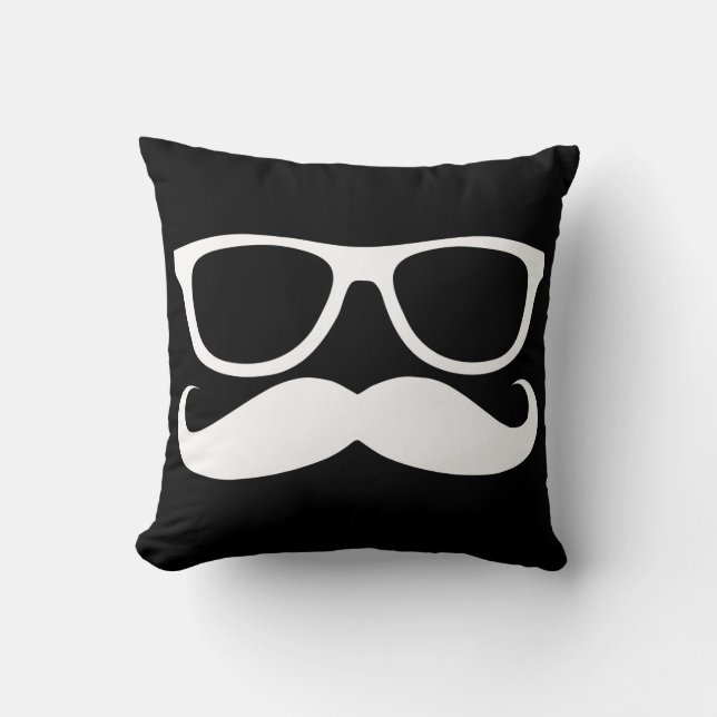 Moustache Nerd Cushion (Front)
