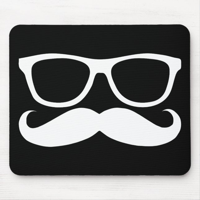 Moustache Nerd Mouse Mat (Front)