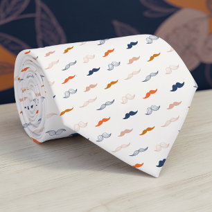 Moustache on Beige Necktie Tie