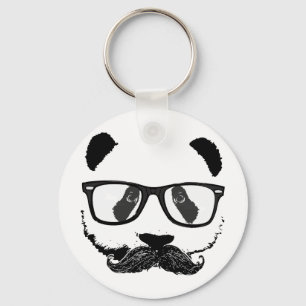 Moustache Pandaz In Da Disco Key Ring