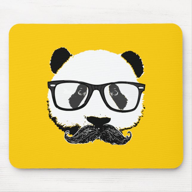Moustache Pandaz In Da Disco Mouse Mat (Front)