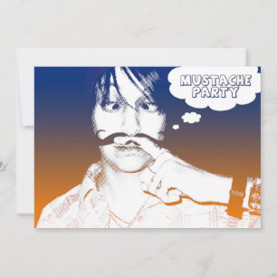 moustache party : comic staches invitation