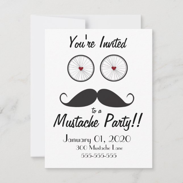 Moustache Party Invitation (Front)