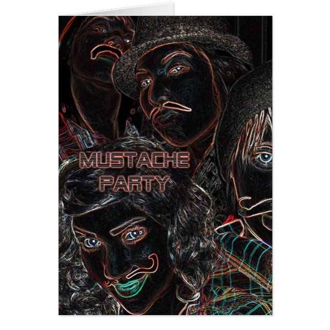 moustache party : neon staches (Front)