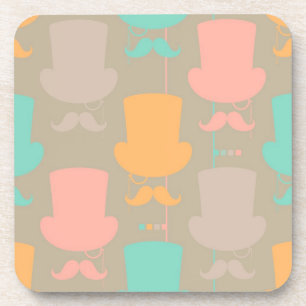 Moustache pattern 2 coaster