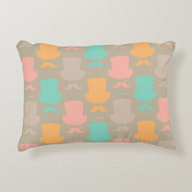 Moustache pattern 2 decorative cushion (Front)