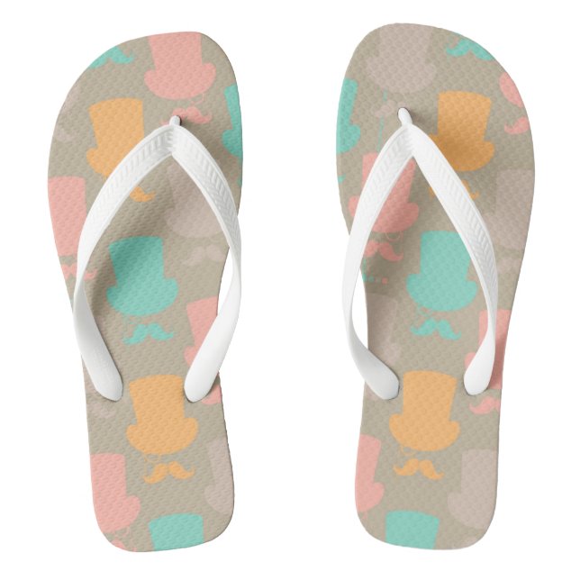 Moustache pattern 2 flip flops (Footbed)