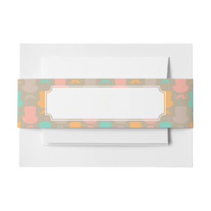 Moustache pattern 2 invitation belly band