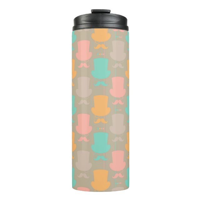 Moustache pattern 2 thermal tumbler (Front)