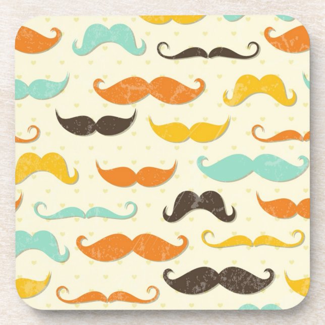 Moustache pattern 3 coaster (Front)