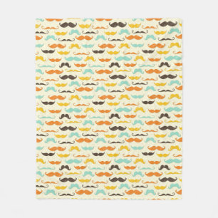 Moustache pattern 3 fleece blanket