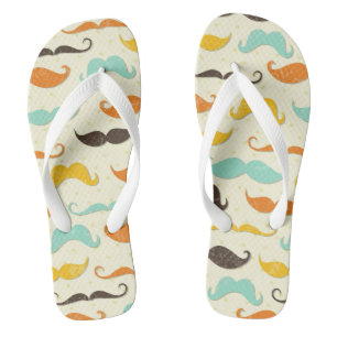 Moustache pattern 3 flip flops