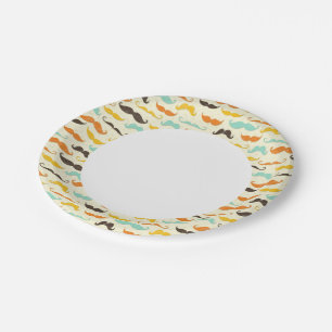 Moustache pattern 3 paper plate