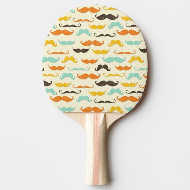 Moustache pattern 3 ping pong paddle (Front)