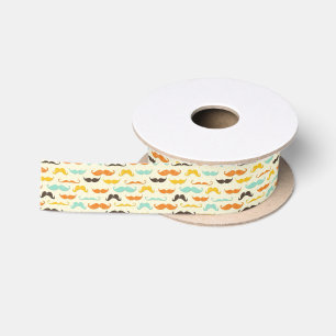 Moustache pattern 3 satin ribbon