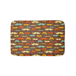 Moustache pattern bath mat