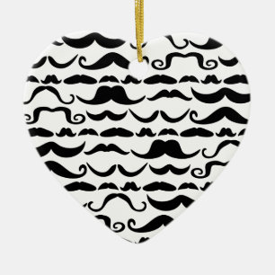 Moustache Pattern Ceramic Tree Decoration
