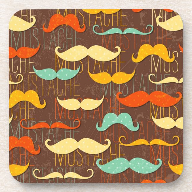 Moustache pattern coaster (Front)