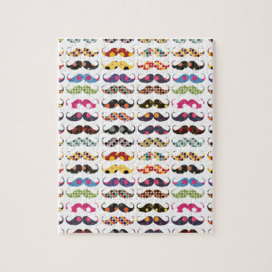 Moustache pattern is cute jigsaw puzzle