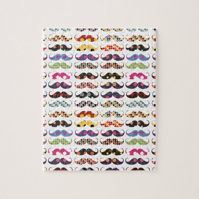 Moustache pattern is cute jigsaw puzzle (Vertical)
