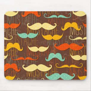 Moustache pattern mouse mat