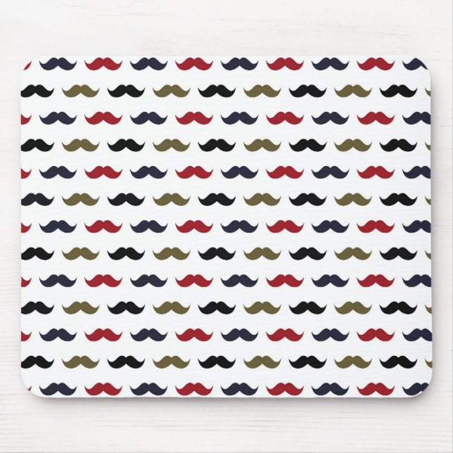 Moustache Pattern Mouse Mat (Front)