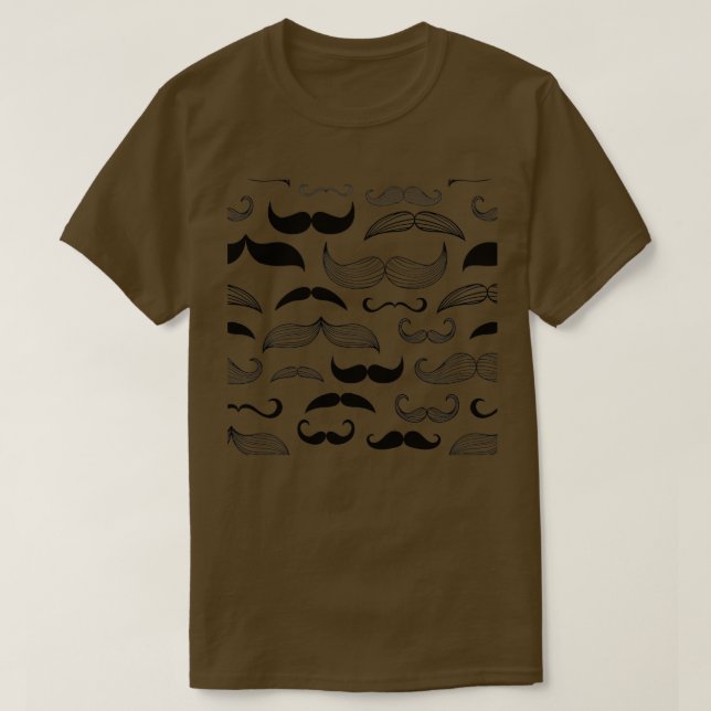 moustache Pattern Movember grow moustache T-Shirt (Design Front)