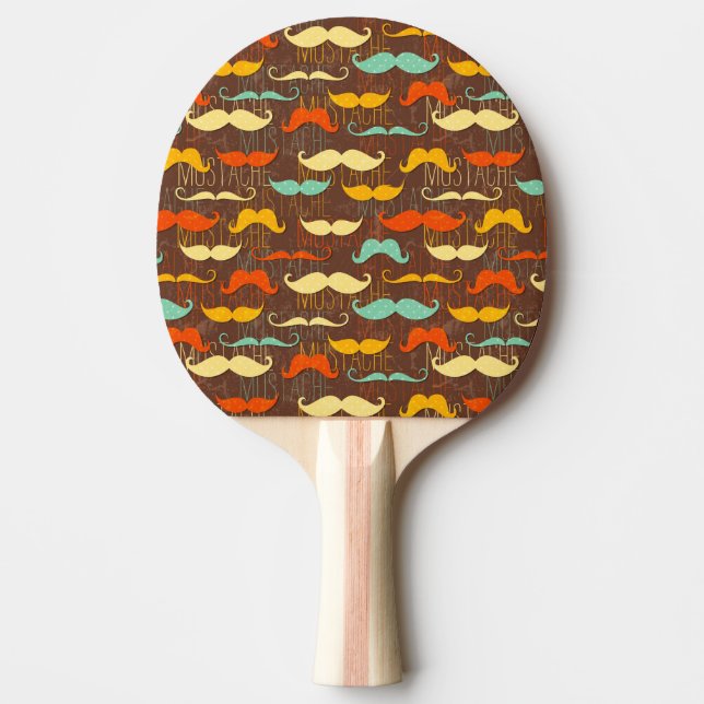 Moustache pattern ping pong paddle (Front)