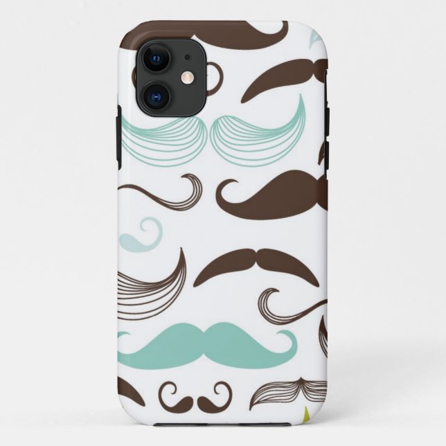Moustache pattern, retro style 2 Case-Mate iPhone case (Back)