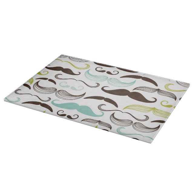 Moustache pattern, retro style 2 cutting board (Corner)