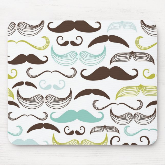 Moustache pattern, retro style 2 mouse mat (Front)