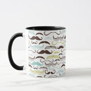 Moustache pattern, retro style 2 mug