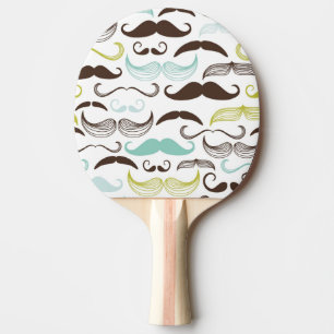 Moustache pattern, retro style 2 ping pong paddle