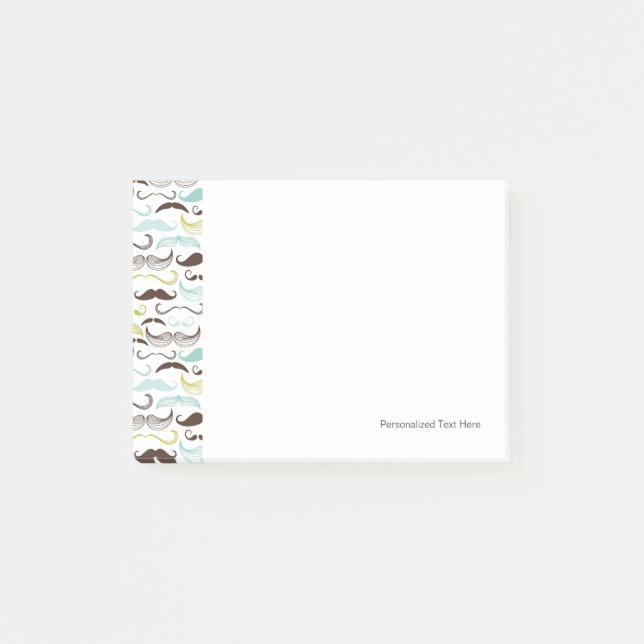 Moustache pattern, retro style 2 post-it notes (Front)