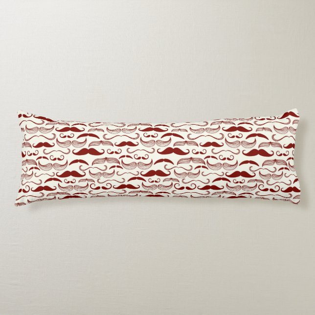 Moustache pattern, retro style 3 body cushion (Front)