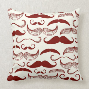 Moustache pattern, retro style 3 cushion