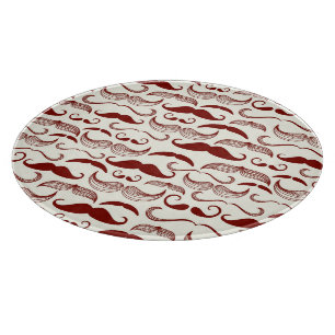 Moustache pattern, retro style 3 cutting board