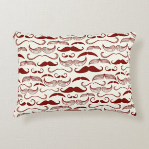 Moustache pattern, retro style 3 decorative cushion