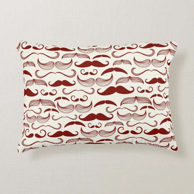 Moustache pattern, retro style 3 decorative cushion (Front)