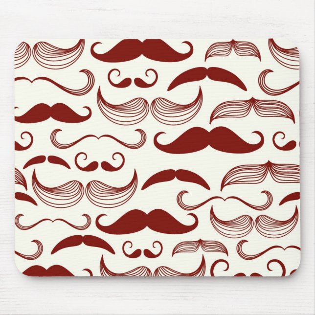 Moustache pattern, retro style 3 mouse mat (Front)