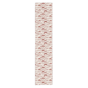 Moustache pattern, retro style 3 short table runner