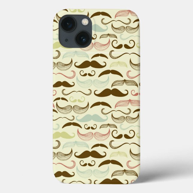 Moustache pattern, retro style 4 Case-Mate iPhone case (Back)