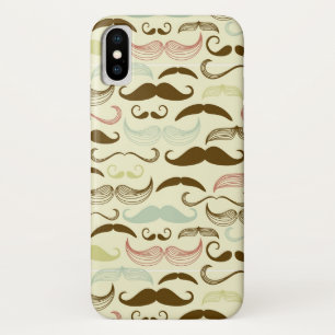 Moustache pattern, retro style 4 iPhone x case