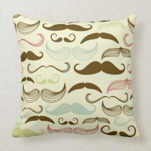 Moustache pattern, retro style 4 cushion