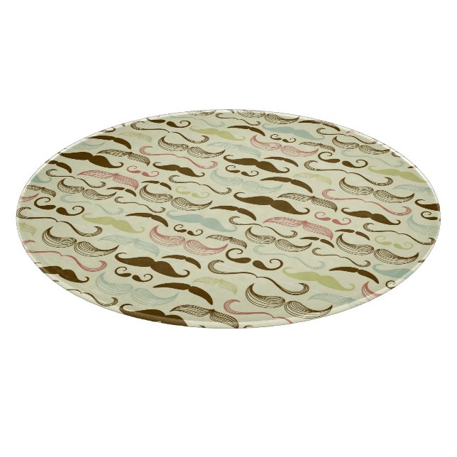 Moustache pattern, retro style 4 cutting board (Corner)