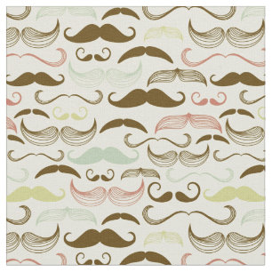 Moustache pattern, retro style 4 fabric