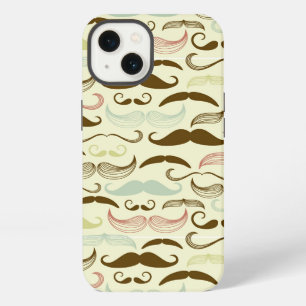 Moustache pattern, retro style 4 iPhone 13 case