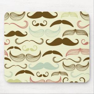 Moustache pattern, retro style 4 mouse mat