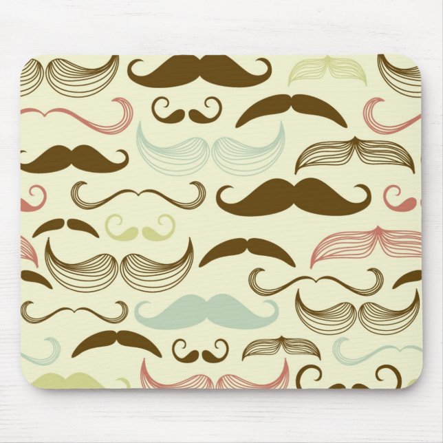 Moustache pattern, retro style 4 mouse mat (Front)