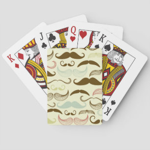 Moustache pattern, retro style 4 playing cards